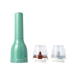 Darčeková sada FinaMill – lesklý zelený batériový mlynček s dvoma zásobníkmi