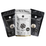 2+1: Černý a bílý Kampotský pepř, lyofilizované vločky fermentovaného Kampotské pepře (Pepper Flakes)