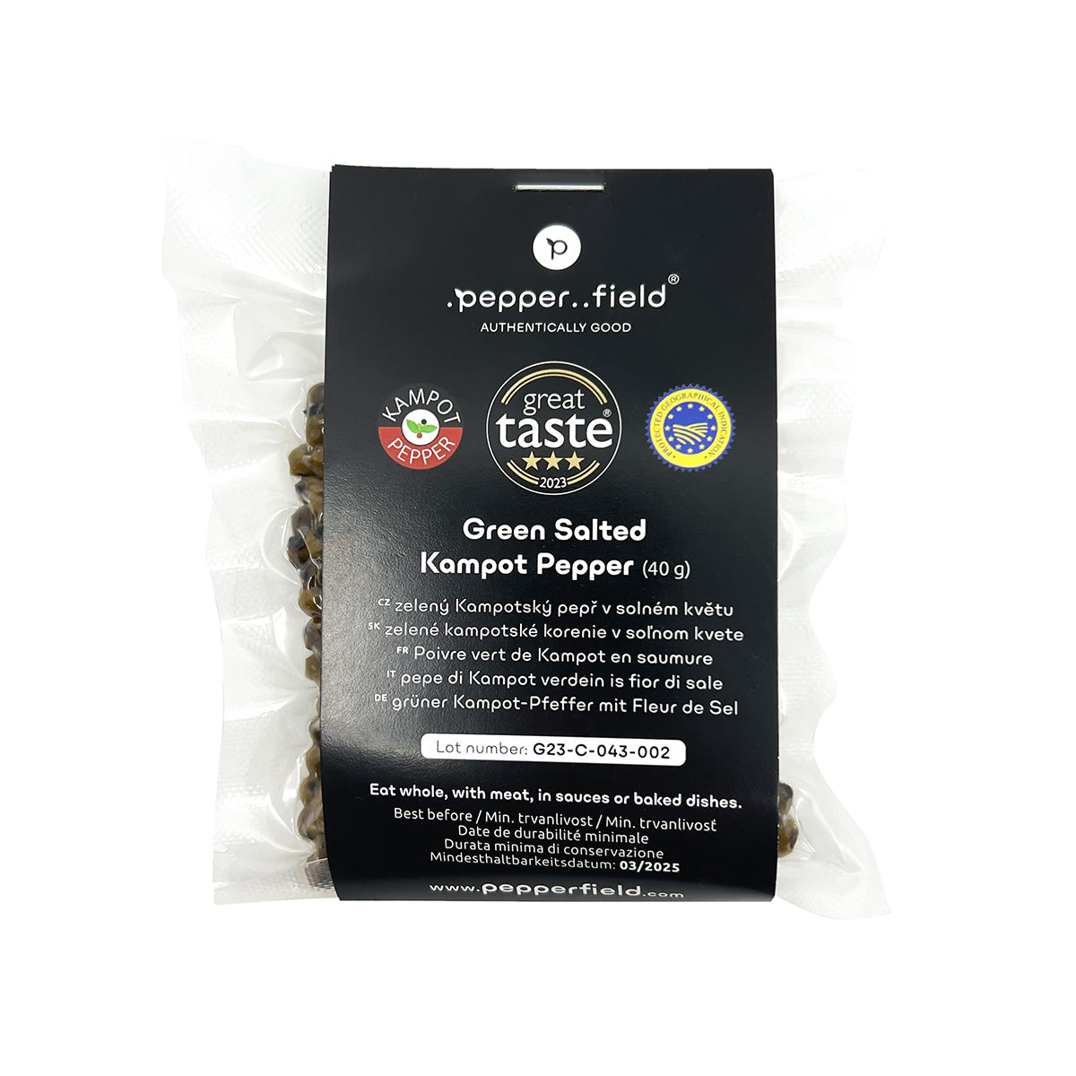Poivre vert de Kampot en fleur de sel 40 g