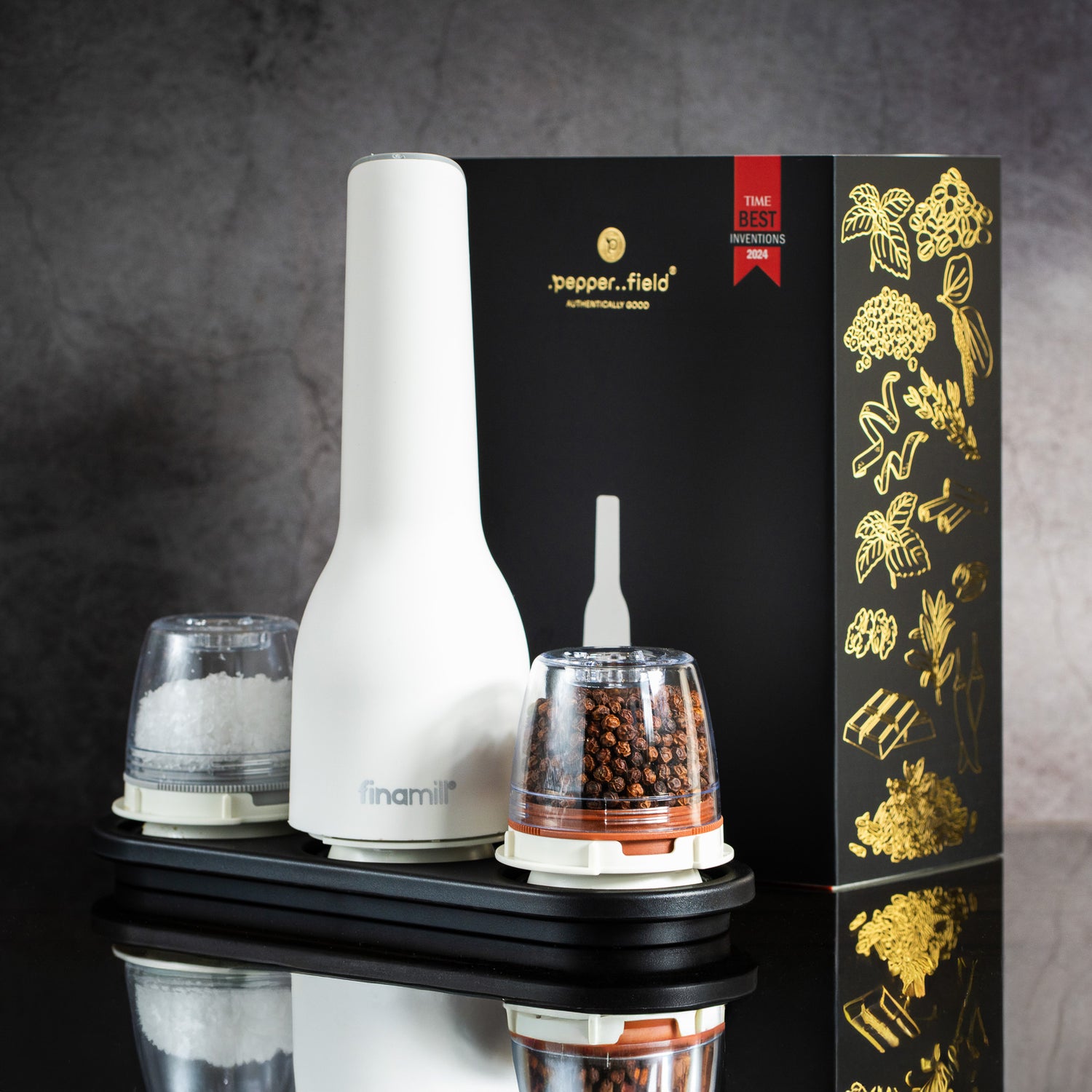 FinaMill Gift Set – White Rechargeable Grinder with Two Cartridges