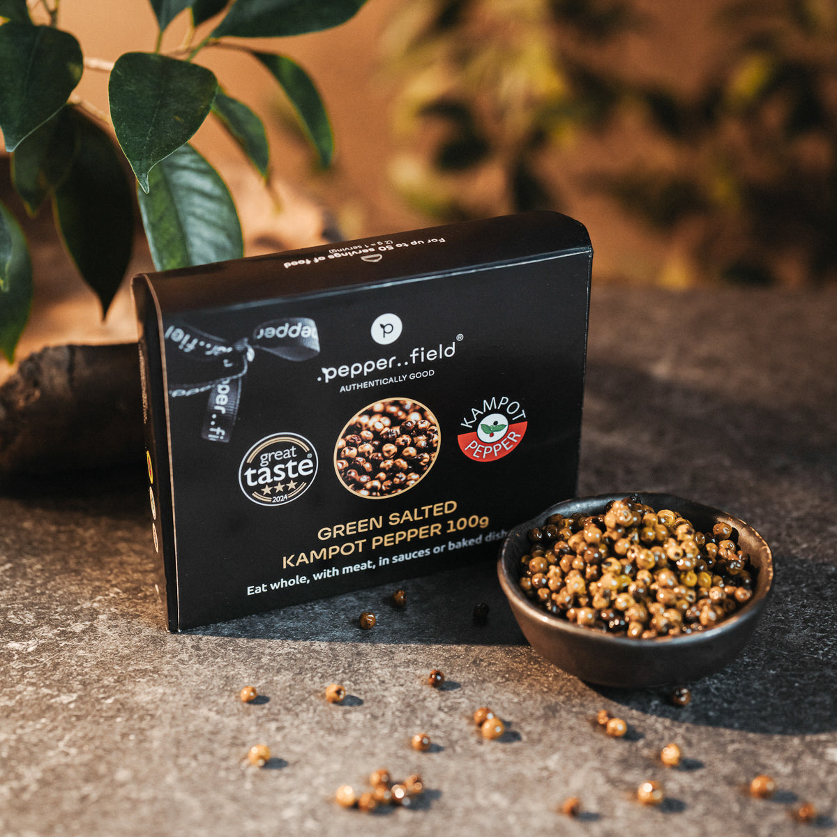 Cadeaux Emballage – poivre vert de Kampot en fleur de sel 100 g