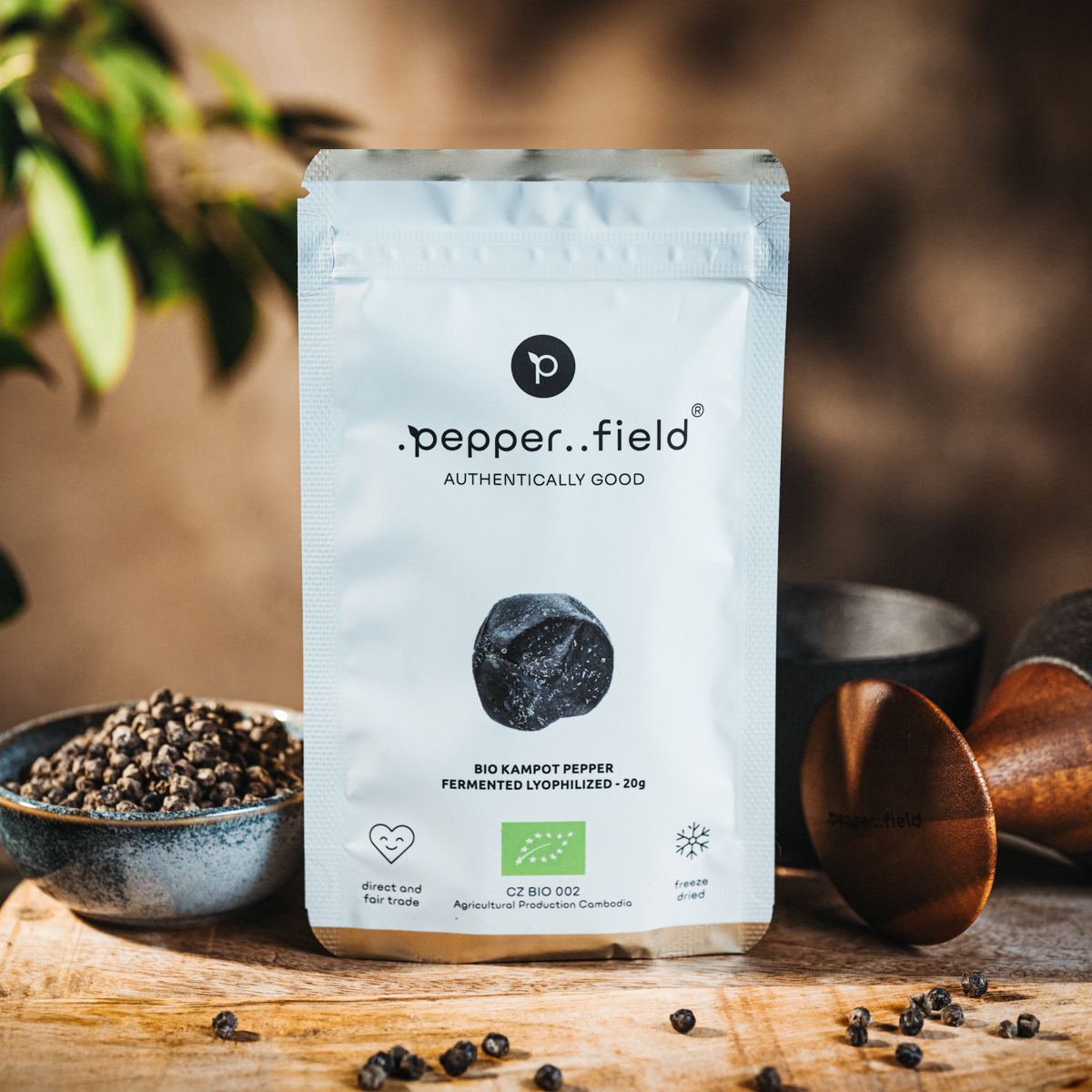 BIO Kampotský pepř fermentovaný, lyofilizovaný a solený 20 g