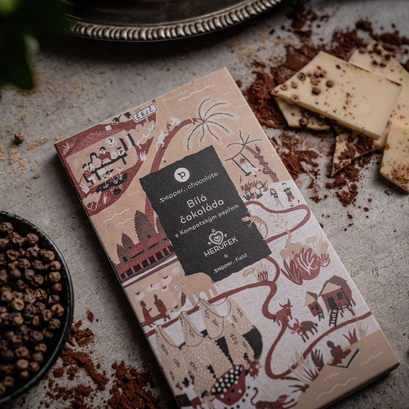 Bílá čokoláda s Kampotským pepřem – .pepper..chocolate 50 g