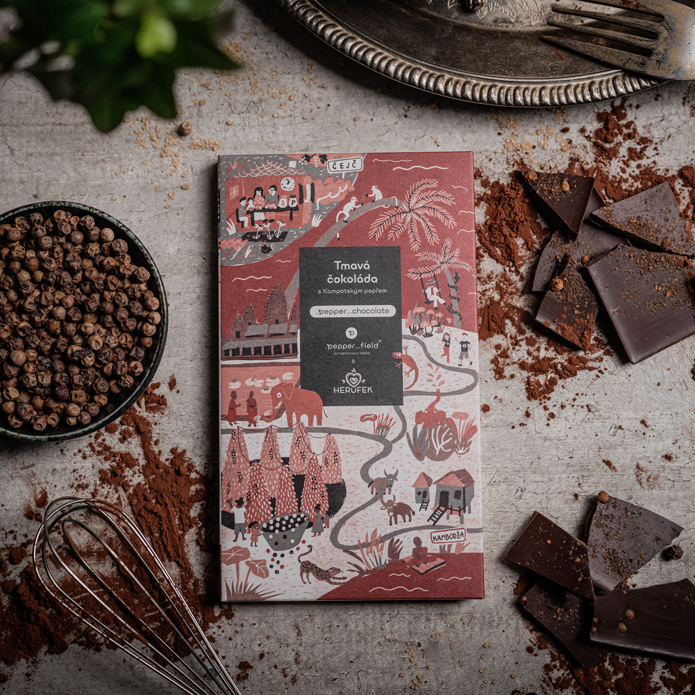 Tmavá čokoláda s Kampotským pepřem – .pepper..chocolate 50 g