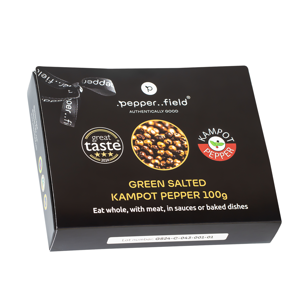 Cadeaux Emballage – poivre vert de Kampot en fleur de sel 100 g