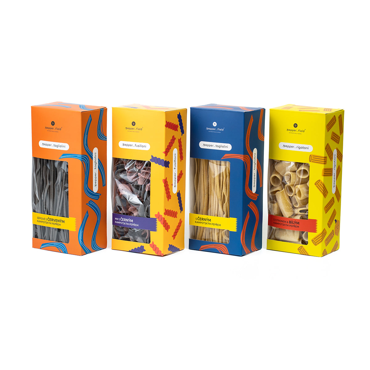 Special offer set of colourful pasta with Kampot pepper