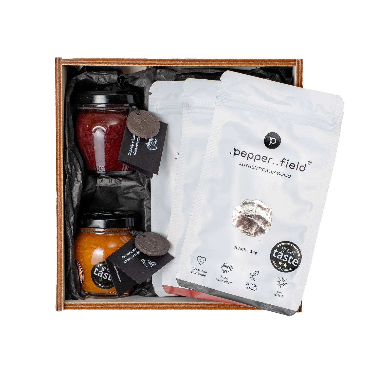 Gift set of Czech mango and pear marmalade + 3x Kampot  pepper 